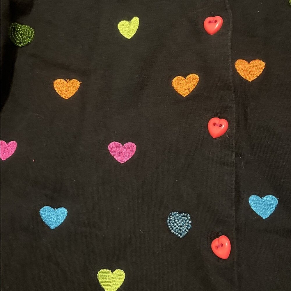 Quacker Factory Multicolor Hearts Button Up Shirt… - image 5